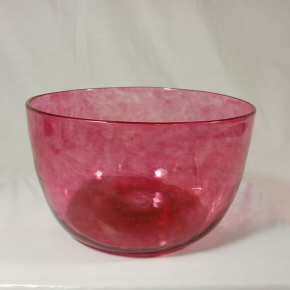 Signed Cranberry Wimberley Glass Works Vase. Dated 1999 Ruby Swirls, Handcrafted - Picture 14 of 14